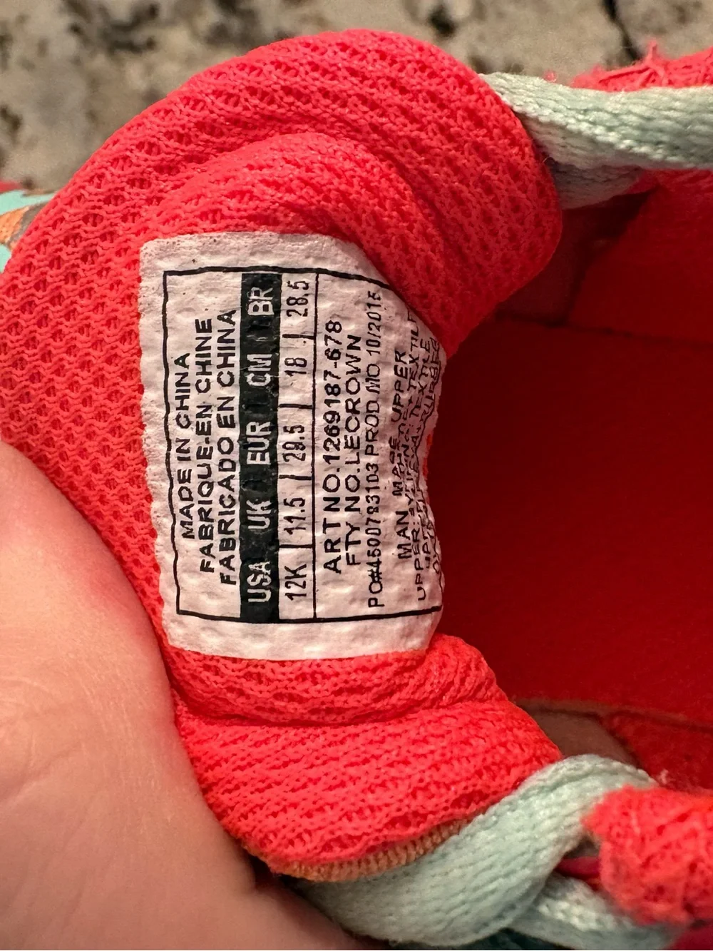 Under Armour Girl’s Coral and Mint Athletic Running Shoes